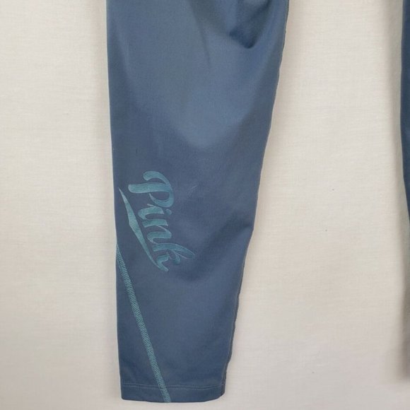 PINK Victoria's Secret Leggings Ultimate High Waist Logo Wide Band Blue SZ SMALL - Picture 5 of 13